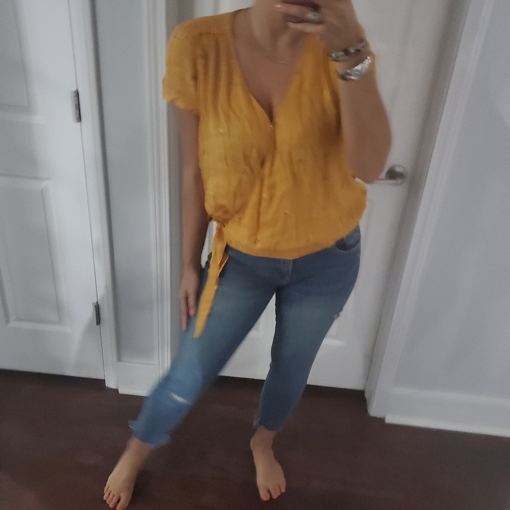 Universal Thread Boho Mustard Top - image 8